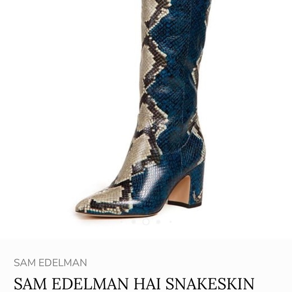 Sam Edelman Hai Women's Blue Snakeskin boots - Picture 7 of 15
